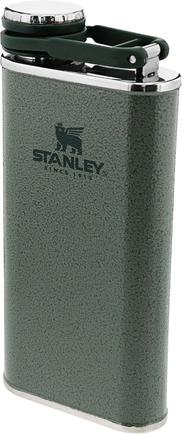 STANLEY ▫️ Frasco de boca larga 1913 Classic 0,23L com tampa que nunca se perde - Frasco de boca larga em aço inoxidável para encher e verter facilmente - Frascos para bebidas alcoólicas - Anti-vazamento - Sem BPA - Verde