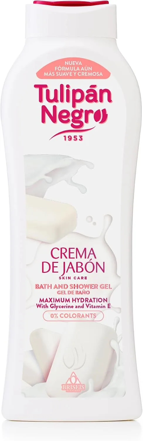 TULIPAN NEGRO ▫️ Tulipán Negro - Gel de Banho com Creme de Sabão, Limpeza Suave e Nutritiva, Gel de Banho Hidratante para Uso Diário, 650 ml
