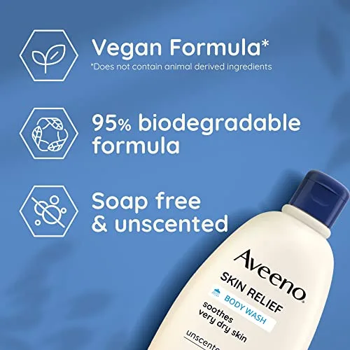 Aveeno ▫️ Skin Relief, gel de banho, acalma a pele muito seca, 500 ml (embalagem de 1), 2