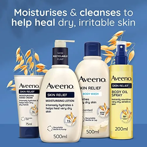 Aveeno ▫️ Skin Relief, gel de banho, acalma a pele muito seca, 500 ml (embalagem de 1), 5