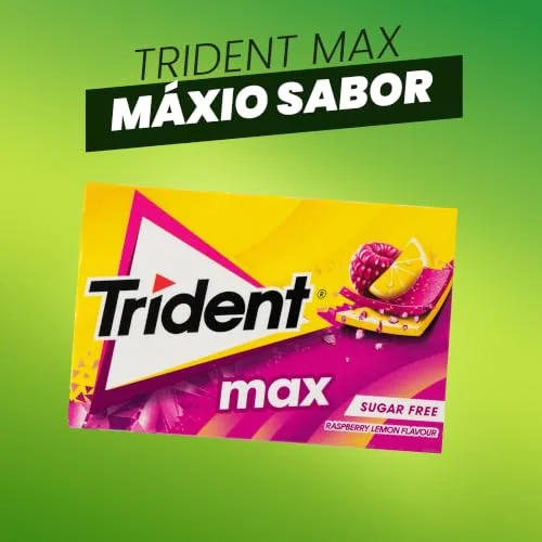 Trident ▫️ Pastilhas elásticas com sabor a framboesa e limão, sem açúcar, embalagem de 12 unidades 4