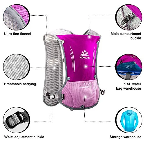 HINATAA ▫️ Mochila de hidratação leve, 5 L, 190 g, para homem e mulher, ciclismo, corrida, escalada, caminhadas 2