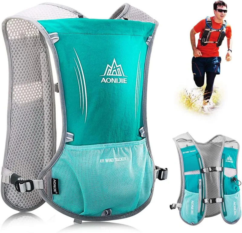 HINATAA ▫️ Mochilas de hidratação, colete de hidratação multifunções de 5 L, coletes de hidratação superleves e respiráveis, mochila de hidratação ajustável, para caminhadas