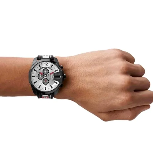 Diesel ▫️ Relógio Mega Chief para homem, mecanismo cronógrafo com bracelete em silicone ou sintético 2
