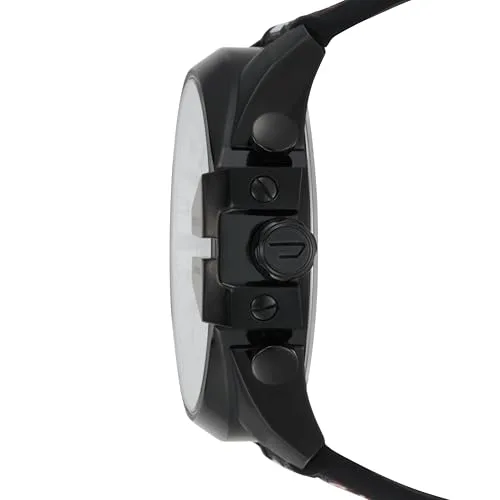 Diesel ▫️ Relógio Mega Chief para homem, mecanismo cronógrafo com bracelete em silicone ou sintético 3