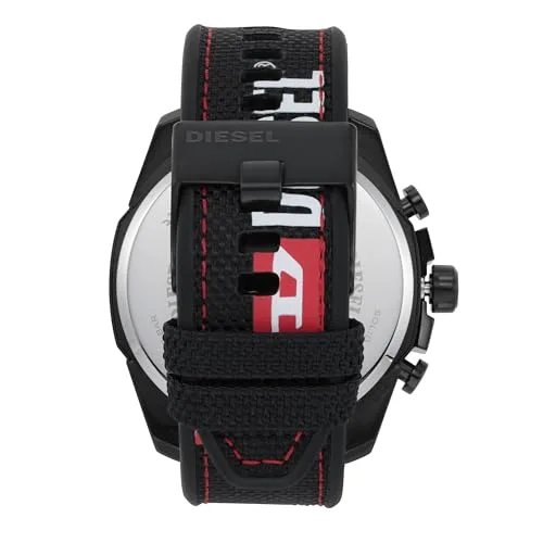 Diesel ▫️ Relógio Mega Chief para homem, mecanismo cronógrafo com bracelete em silicone ou sintético 4
