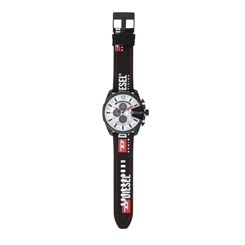 Diesel ▫️ Relógio Mega Chief para homem, mecanismo cronógrafo com bracelete em silicone ou sintético 5
