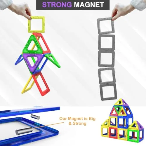 Desire Deluxe ▫️ Brinquedo de blocos de construção magnéticos – Blocos magnéticos educativos STEM para crianças, aprendizagem criativa e sensorial Montessori para bebés e crianças a partir dos 3 anos – 40 peças 5