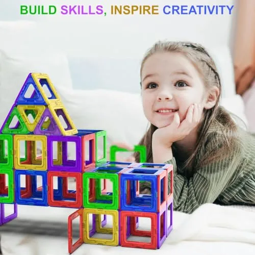Desire Deluxe ▫️ Brinquedo de blocos de construção magnéticos – Blocos magnéticos educativos STEM para crianças, aprendizagem criativa e sensorial Montessori para bebés e crianças a partir dos 3 anos – 40 peças 6