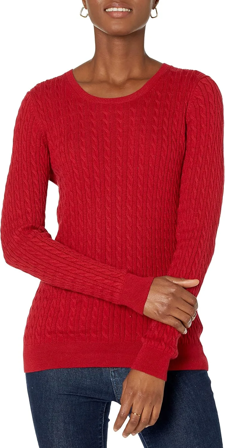 Amazon Essentials ▫️ Camisola Leve de Manga Comprida em Malha Trançada para Mulher