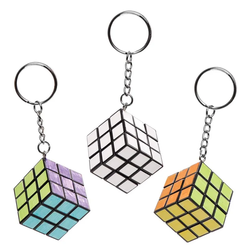 Baker Ross ▫️ Porta-chaves com quebra-cabeças cúbicos para colorir (Conjunto de 4) – Atividades manuais para crianças, para decorar e pendurar em porta-chaves e sacos