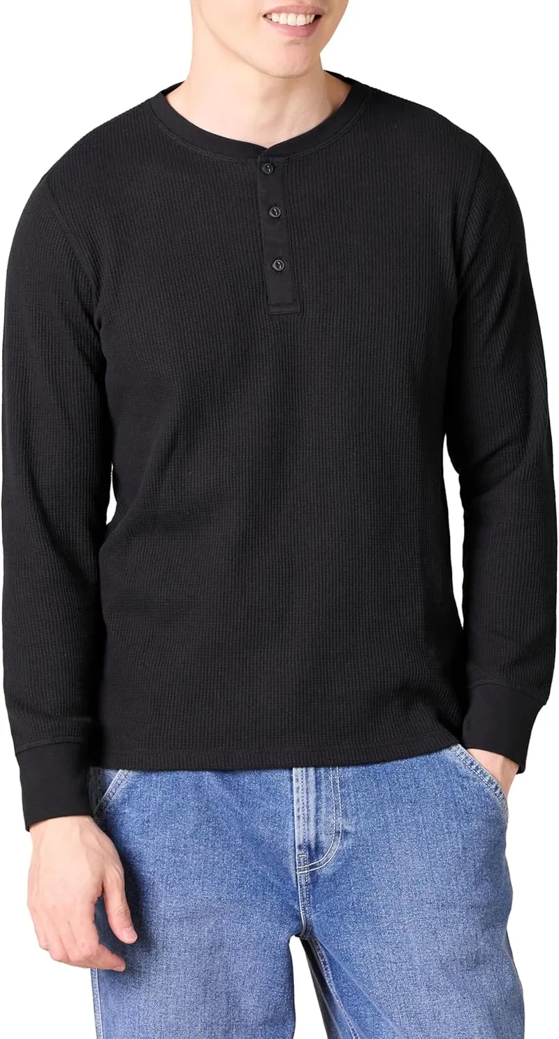 Amazon Essentials ▫️ Camisa masculina de manga comprida em favo de mel com ajuste fino