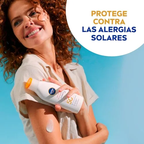 NIVEA ▫️ SUN Sensitive Proteção Imediata Antialérgica Solar Leite Solar FPS 50+ (1 x 200 ml), protetor solar não oleoso para pele sensível, creme solar resistente à água 3