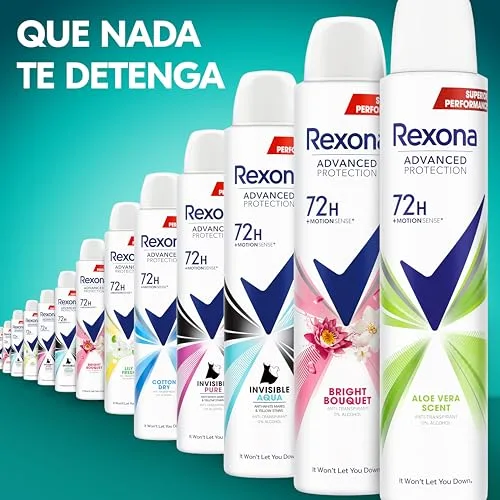 Rexona ▫️ Advanced Protection Desodorizante antitranspirante em aerossol para mulher ALOE VERA 72h 200 ml, embalagem de 6 unidades 6