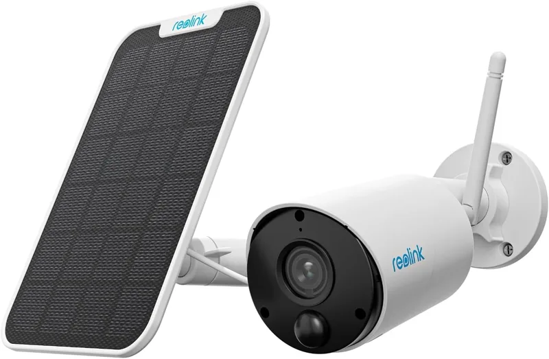 Reolink ▫️ 2K 3MP Solar Powered Outdoor WiFi Surveillance Camera with Battery, Câmara de vigilância sem fios, Deteção de pessoas/veículos, Visão nocturna, Alexa/Google Assistant, Argus Eco com painel solar