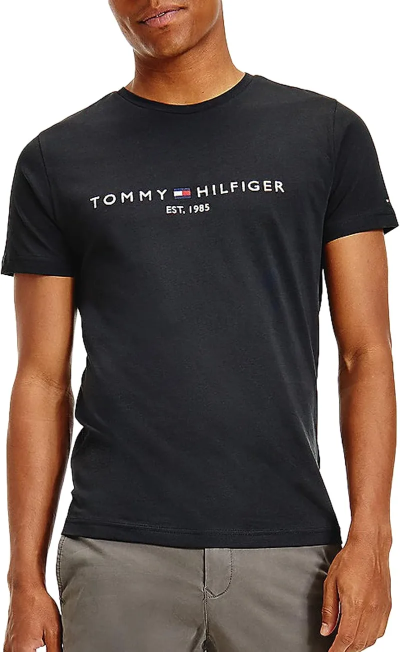 Tommy Hilfiger ▫️ T-Shirt Core Tommy Logo Crewneck de manga curta para homem