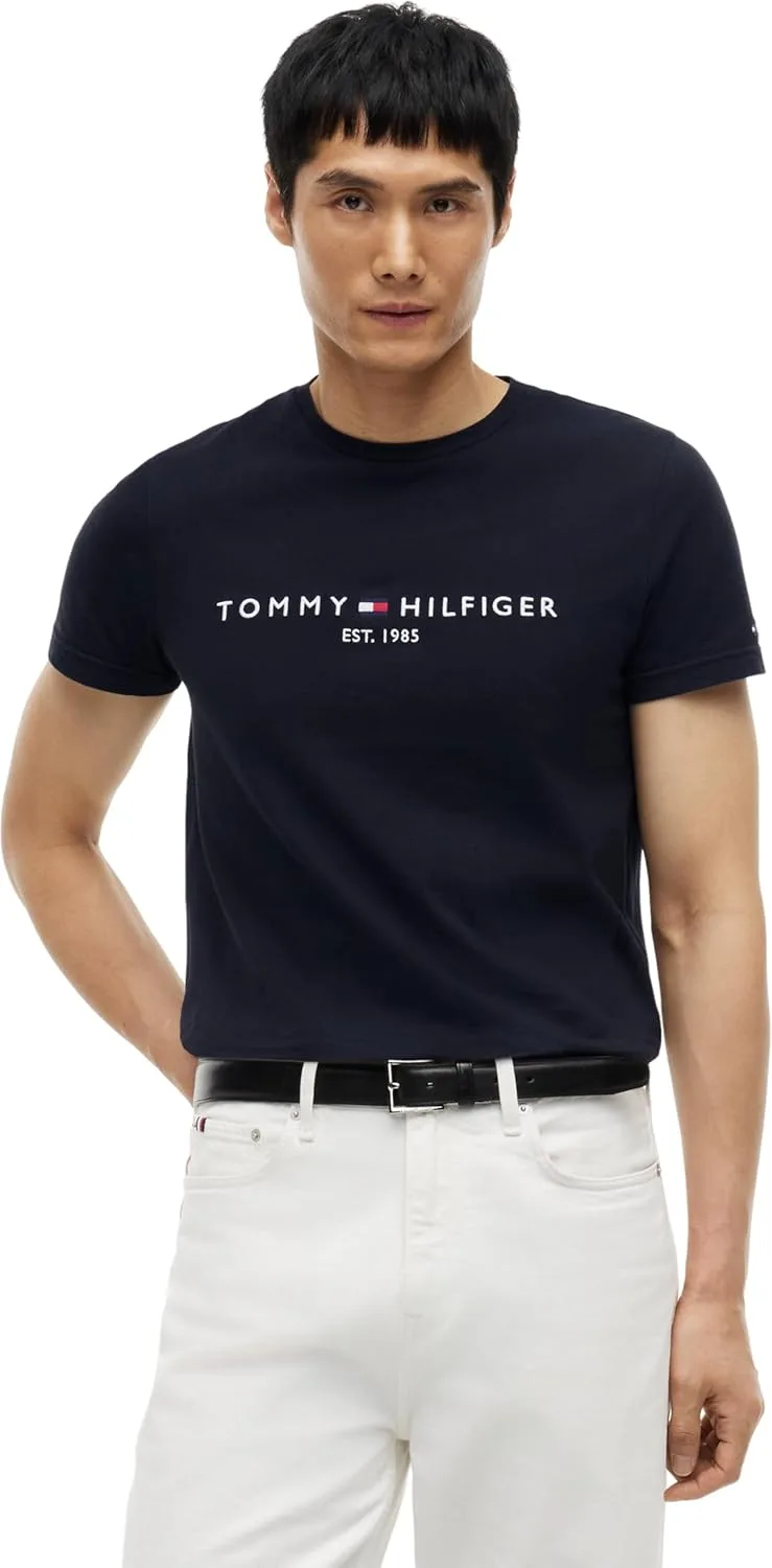 Tommy Hilfiger ▫️ T-Shirt Core Tommy Logo Crewneck de manga curta para homem