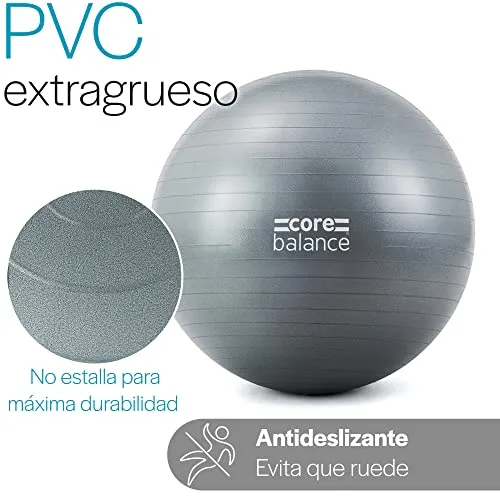 Core Balance ▫️ Equilíbrio do tronco, Bola de Pilates, Fitness, Ioga, Gravidez, Fitball para exercícios de ginástica – Muito resistente – Tamanhos 55 cm, 65 cm, 75 cm, 85 cm – Inclui bomba de ar 2