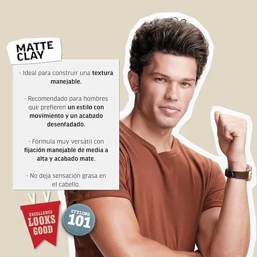 American Crew ▫️ Matte Clay, Cera Mate para Cabelo Masculino com Fixação Média-Alta, Cera com Acabamento Mate, Produto Modelador de Cabelo à Base de Argila e Fixador de Cabelo em Pasta, 85 g 5