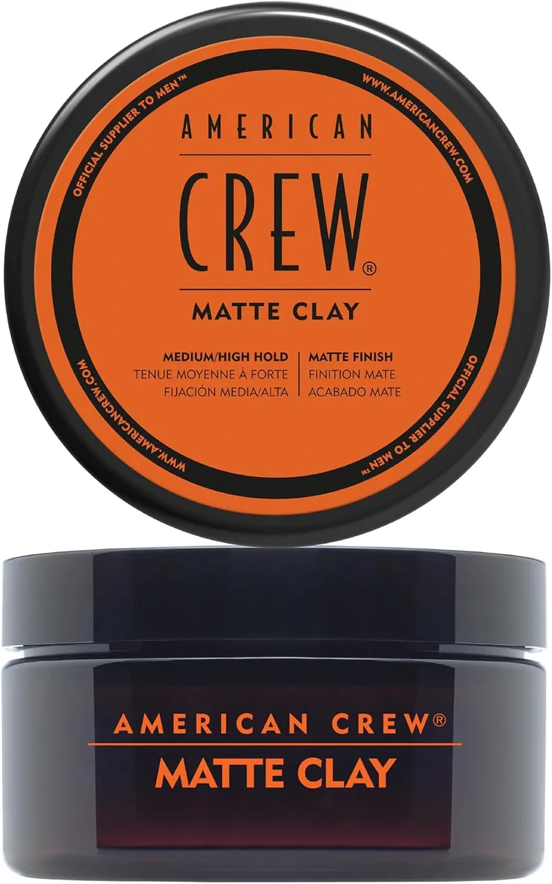 American Crew ▫️ Matte Clay, Cera Mate para Cabelo Masculino com Fixação Média-Alta, Cera com Acabamento Mate, Produto Modelador de Cabelo à Base de Argila e Fixador de Cabelo em Pasta, 85 g