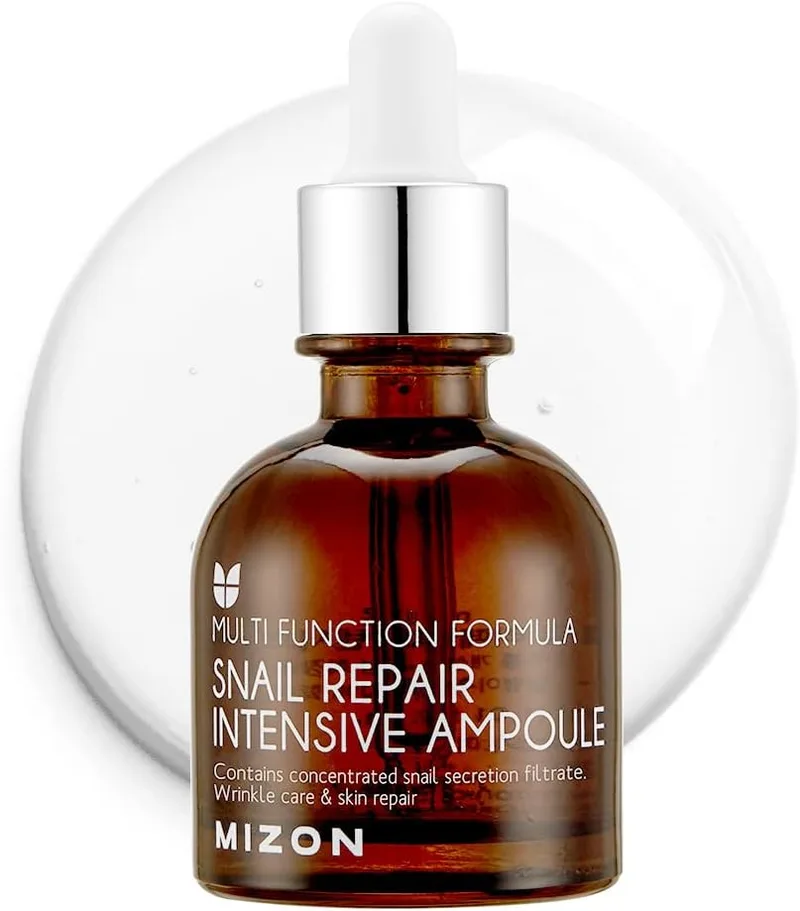 MIZON ▫️ [] Snail Slime Extract Serum (30ml) Cuidados Avançados da Pele para Reparação, Redução de Imperfeições e Rugas, Cosmética Coreana (Ampola Intensiva de Reparação de Caracóis)
