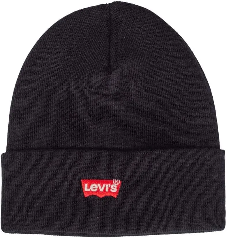 Levi's ▫️ Gorro de malha folgado com bordado «Red Batwing» - Gorro de malha para homem