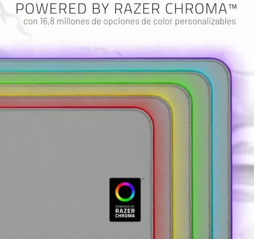 Razer ▫️ Goliathus Extended Chroma - Tapete para rato (compatível com o Synapse 3, base de borracha antiderrapante, suporte para cabos, 255 x 355 x 3 mm) Mercury 2