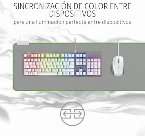 Razer ▫️ Goliathus Extended Chroma - Tapete para rato (compatível com o Synapse 3, base de borracha antiderrapante, suporte para cabos, 255 x 355 x 3 mm) Mercury 3