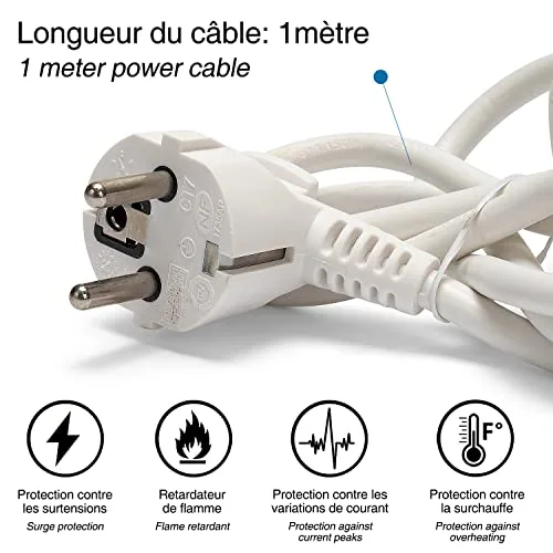 Velamp ▫️ MULTIP-FR-I-3 - Extensão com 3 tomadas de 10/16 A + interruptor, 3 G1 mm² 5
