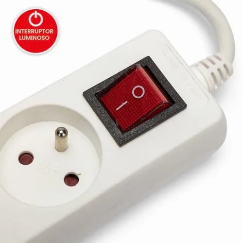 Velamp ▫️ MULTIP-FR-I-3 - Extensão com 3 tomadas de 10/16 A + interruptor, 3 G1 mm² 6