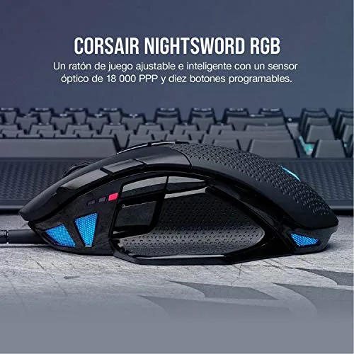 Corsair ▫️ Rato de Jogo NIGHTSWORD RGB com fio para FPS/MOBA - Preto 3
