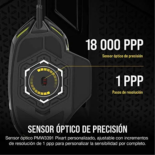 Corsair ▫️ Rato de Jogo NIGHTSWORD RGB com fio para FPS/MOBA - Preto 5