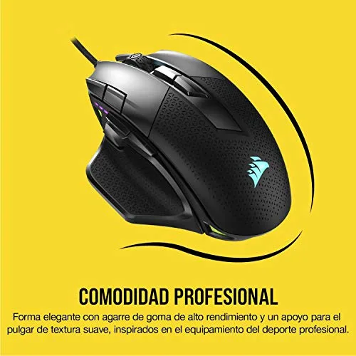 Corsair ▫️ Rato de Jogo NIGHTSWORD RGB com fio para FPS/MOBA - Preto 6