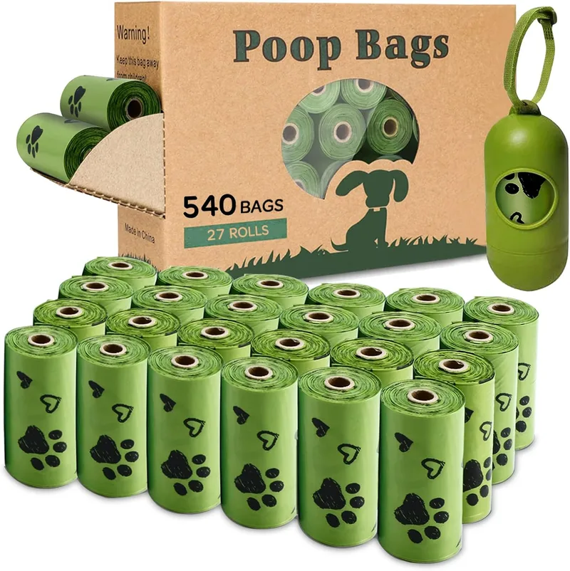 Yingdelai ▫️ Sacos para excrementos de cão, 540 sacos biodegradáveis para resíduos de cães com 1 dispensador, ecológicos, à prova de fugas, para cães | perfumados