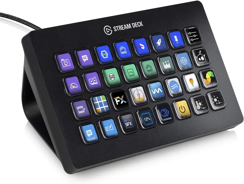 Elgato ▫️ Stream Deck XL – Controlador avançado de estúdio, 32 teclas de macro, ativa ações em aplicações e software como OBS, Twitch, YouTube e outros, funciona em Mac e PC