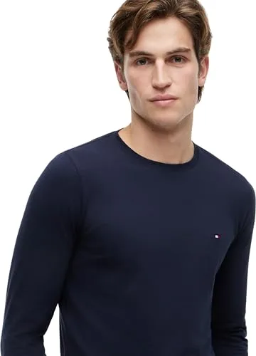 Tommy Hilfiger ▫️ Camiseta de manga comprida para homem, elástica, corte justo, em algodão 4