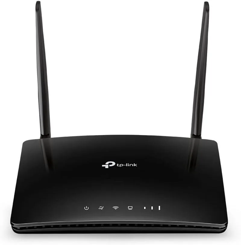 TP-Link ▫️ TL-MR6400 - Router WiFi 4G LTE (Cat 4), Velocidade até 300 Mpbs, MicroSim, Porta Ethernet LAN/WAN, Antena amovível, Sem configuração, Compatível com todas as operadoras, Cor Preto