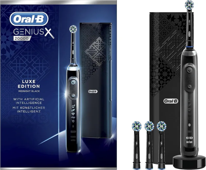 Oral-B ▫️ Genius X 20000 Luxe Edition - Escova de dentes eléctrica preta com tecnologia Braun