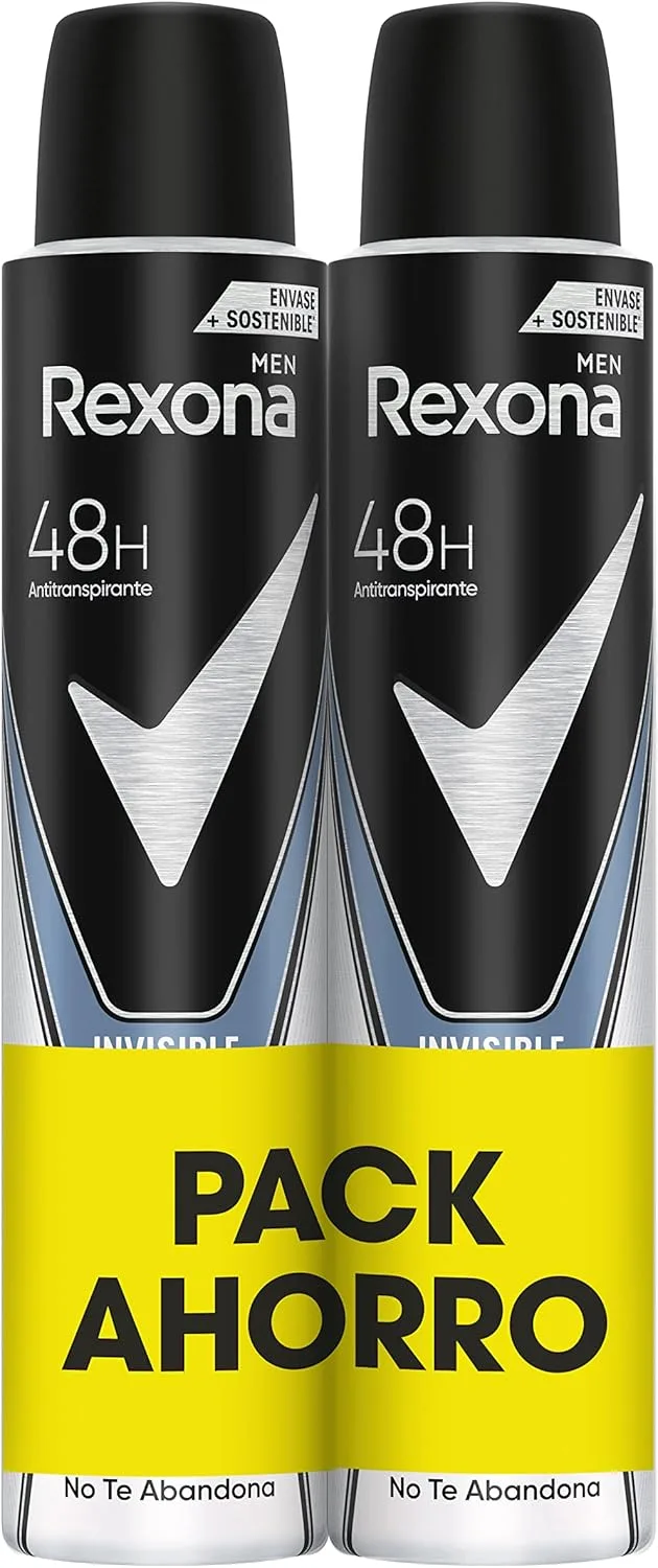 Rexona ▫️ Invisible Desodorizante em Aerossol Antitranspirante para homem Ice Pack - Oferta 2 x 200 ml ()
