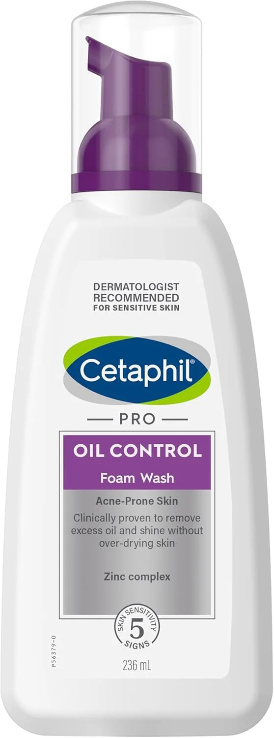 Cetaphil ▫️ Espuma de Limpeza Facial PRO OIL Control, para peles oleosas com tendência acneica, 236 ml