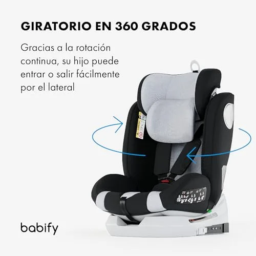 Babify ▫️ Onboard – Cadeira auto Isofix para bebés e crianças, 0 meses – 12 anos, adequada para alturas entre 40 e 150 cm, ajustável a 360°, assento portátil e seguro, i-Size, ECE R129 3