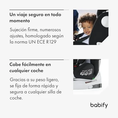 Babify ▫️ Onboard – Cadeira auto Isofix para bebés e crianças, 0 meses – 12 anos, adequada para alturas entre 40 e 150 cm, ajustável a 360°, assento portátil e seguro, i-Size, ECE R129 5