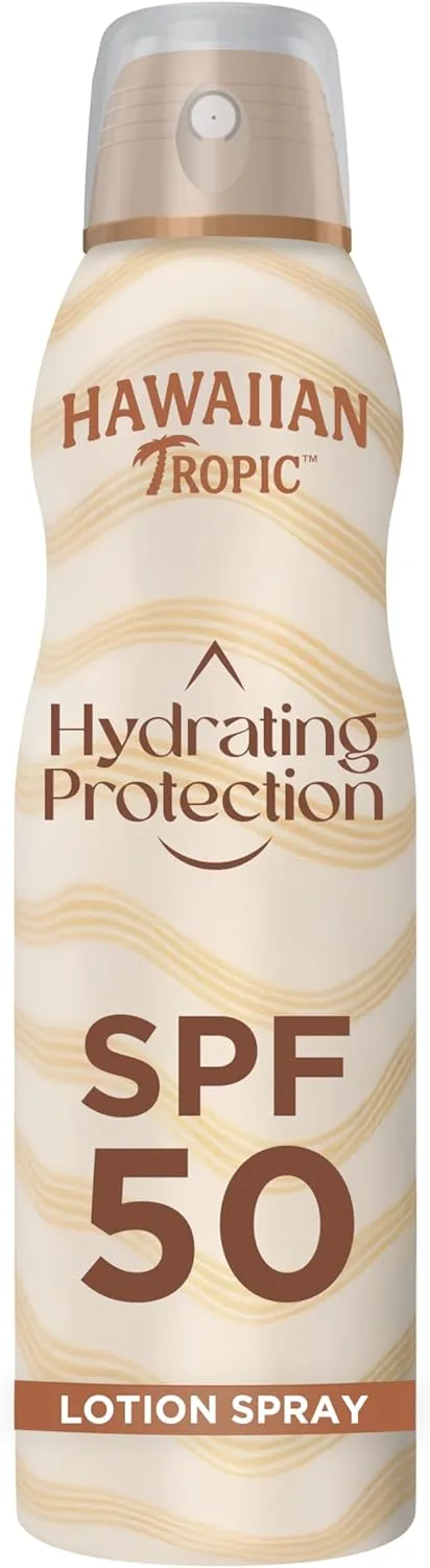 HAWAIIAN Tropic ▫️ Hydrating Protection Mist SPF 50 - Loção protetora solar em spray, resistente à água até 12 horas, 220 ml de névoa solar (individual)