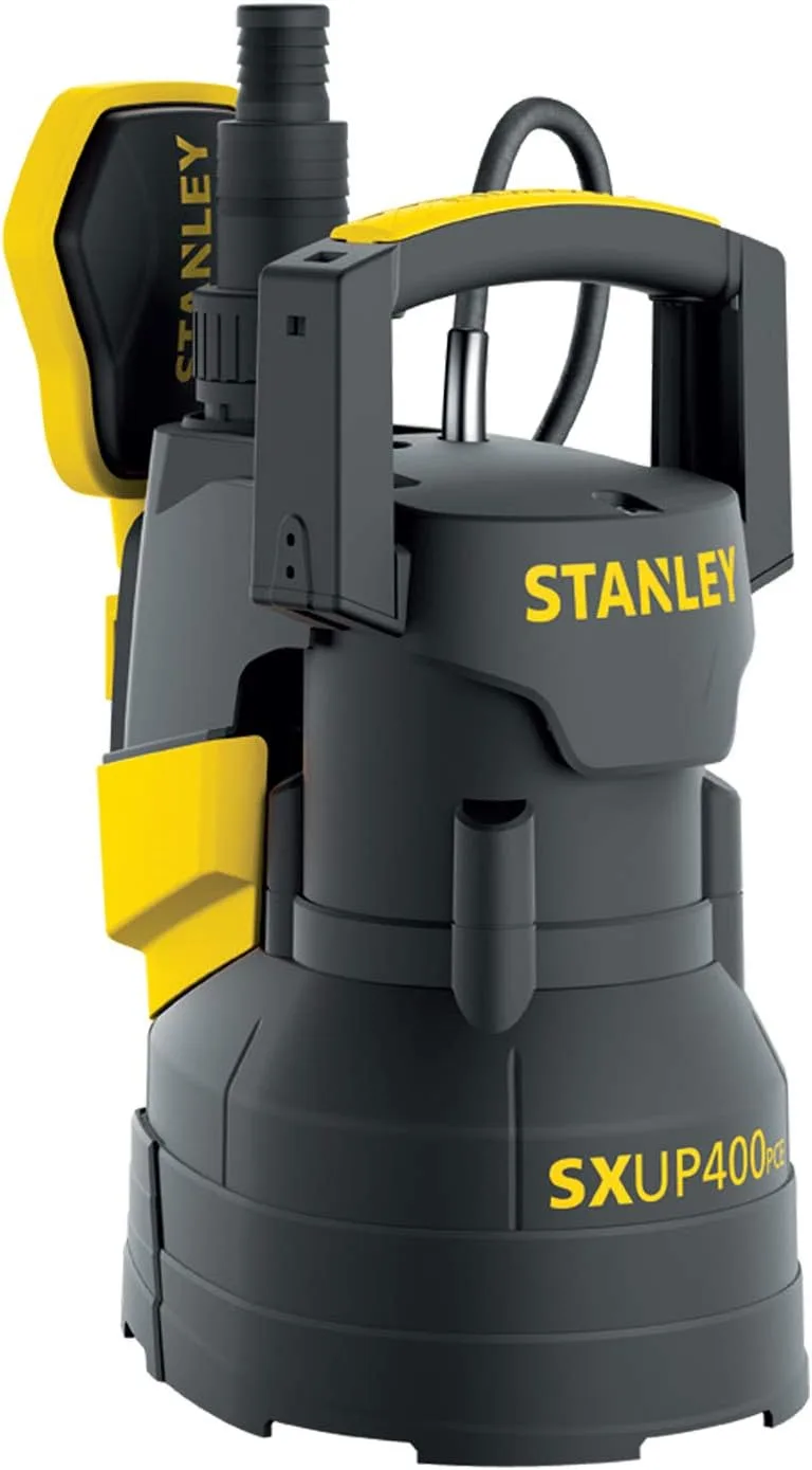 STANLEY ▫️ Bomba submersível para água limpa SXUP400PCE (400 W, caudal máx. 9.000 l/h, altura máx. 8 m)