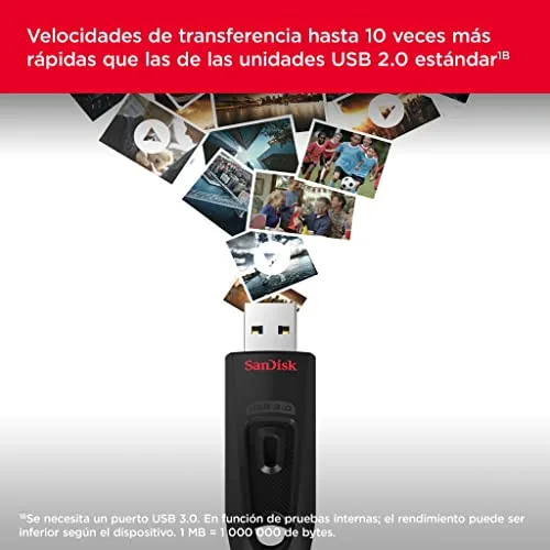 SANDISK ▫️ Pen USB Ultra de 32 GB, USB 3.0, velocidade de leitura até 130 MB/s - Conjunto de duas unidades, Vermelho/Azul 3