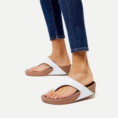 Fitflop ▫️ Lulu Leather Toepost, Sandálias com Plataforma para Mulher, Preto, 36 EU 2