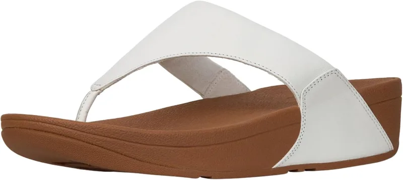 Fitflop ▫️ Lulu Leather Toepost, Sandálias com Plataforma para Mulher, Preto, 36 EU