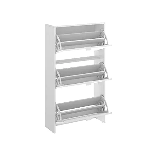 DEKIT GRUPO RIMOBEL ▫️ Sapateira de 3 portas para 18 pares, melamina branca brilhante, 61 x 113 x 25 cm 4
