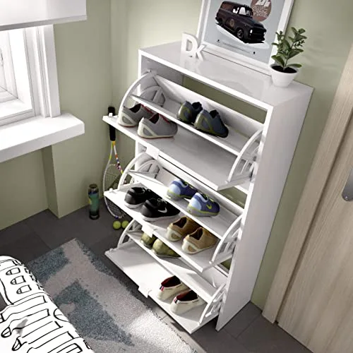 DEKIT GRUPO RIMOBEL ▫️ Sapateira de 3 portas para 18 pares, melamina branca brilhante, 61 x 113 x 25 cm 5