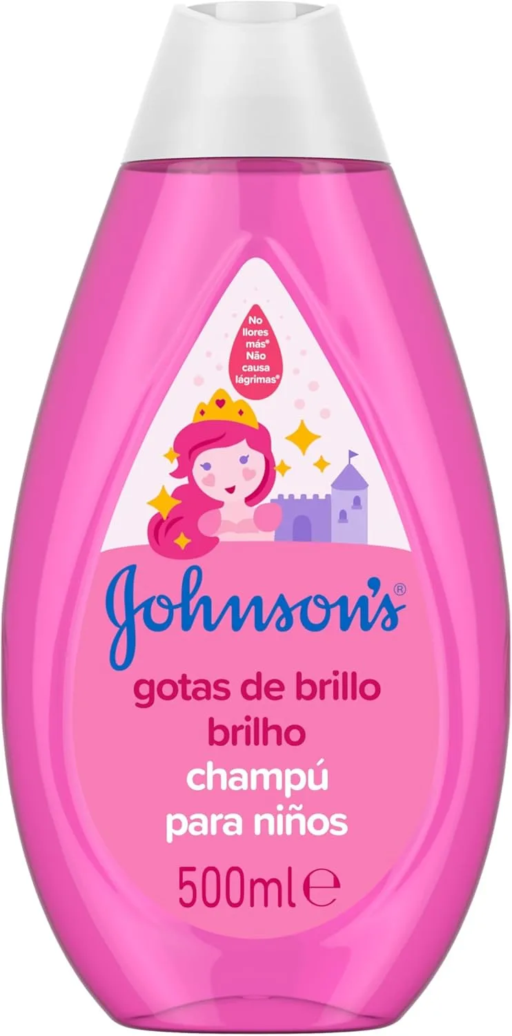 Johnson's Baby ▫️ JOHNSON'S Kids Shampoo Shine & Strength (1 x 500 ml), champô hidratante com óleo de argão e proteínas da seda, champô sem sulfatos que hidrata e dá brilho, com No Cry More